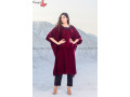 aamayra-fashion-house-maroon-velvet-kaftan-kurti-with-black-woolen-pant-for-women-small-1